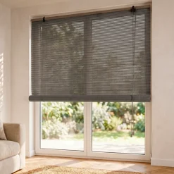 Tenda a rullo a doghe (200 x 200 cm) in Bambù Grigio chiaro e grigio scuro