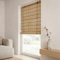 Tenda a rullo con bastoncini di bambù (90 x 180 cm) Bali Marrone