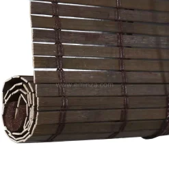 Tenda a rullo con lamelle (40 x H130 cm) Bambù Cioccolato