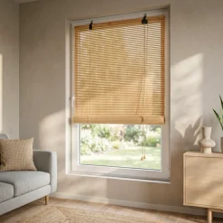 Tenda a rullo con lamelle (90 x 180 cm) Bambù Beige