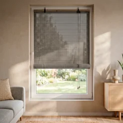 Tenda a rullo con lamelle (120 x 180 cm) Bambù Grigio chiaro / Grigio scuro