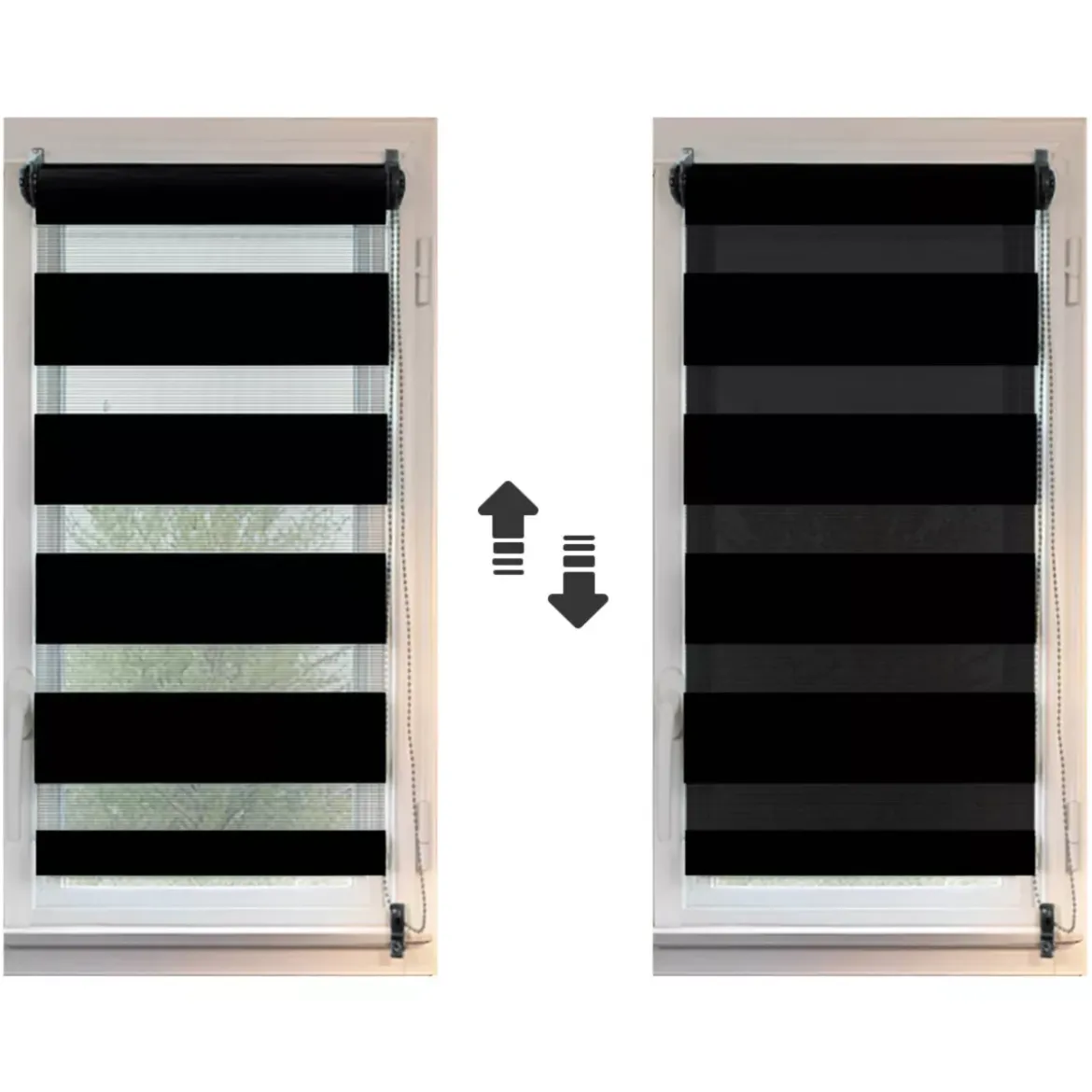 Tenda a rullo Giorno/Notte (60 x 180 cm) Nero