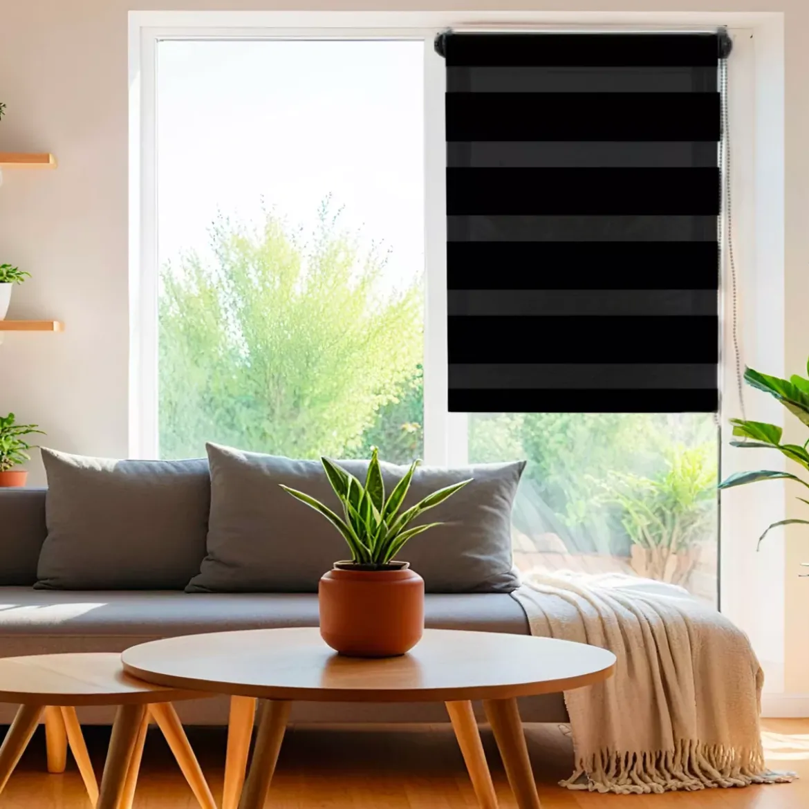 Tenda a rullo Giorno/Notte (60 x 180 cm) Nero
