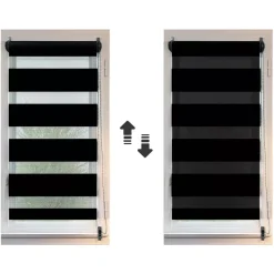Tenda a rullo Giorno/Notte (45 x 90 cm) Nero