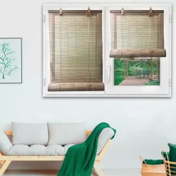Tenda a rullo in legno (90 x 180 cm) Bambù Grigio
