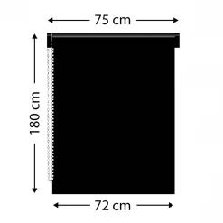 Tenda a rullo oscurante (75 x 180 cm) Tinta unica Grigio