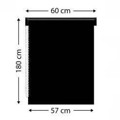 Tenda a rullo oscurante (60 x H180 cm) Tinta unita Grigio