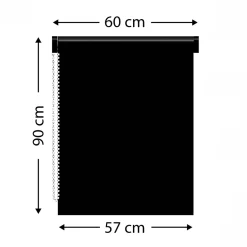 Tenda a rullo oscurante (60 x H90 cm) Tinta unita Grigio