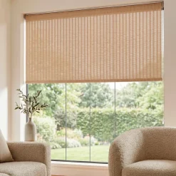 Tenda a rullo oscurante effetto bambù (180 x 180 cm) Righe Beige