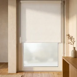 Tenda a rullo oscurante testurizzata (150 x 180 cm) Nyx Beige Bianco