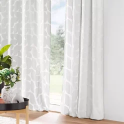 Tenda ad anelli in velluto (135 x 260 cm) Geolia Bianco