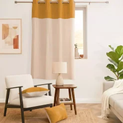 Tenda bouclé (140 x 180 cm) Ava Giallo ocra