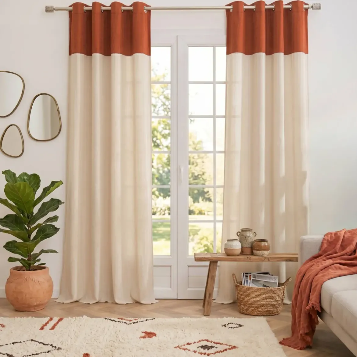 Tenda bouclé (140 x 280 cm) Ava Terracotta