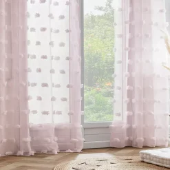 Tenda con occhielli con pon pon (140 x 240 cm) Suzie Rose