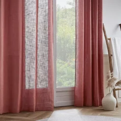 Tenda con occhielli effetto lino (140 x 280 cm) Robin Terracotta