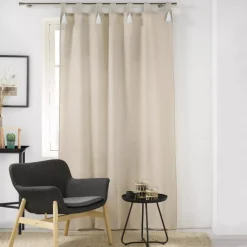 Tenda con passanti cotone (140 x 240 cm) Cyrine Beige
