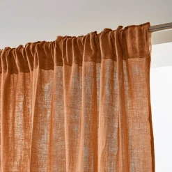 Tenda con passanti nascosti (180 x 240 cm) Gaïa Albicocca