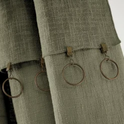 Tenda cotone regolabile (140 x max 270 cm) Sixtine Verde rosmarino