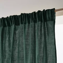 Tenda garza di cotone con passanti nascosti (140 x 240 cm) Gaïa Verde abete