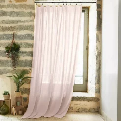 Tenda garza di cotone regolabile (180 x max 300 cm) Gaïa Rosa cipria