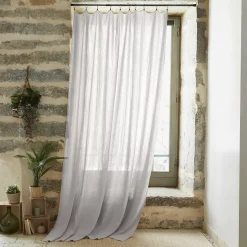 Tenda garza di cotone regolabile (140 x max 300 cm) Gaïa Grigio Chiaro
