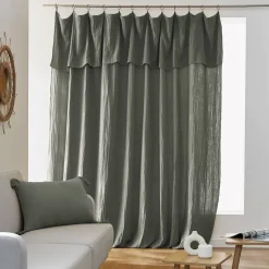 Tenda garza di cotone regolabile (280 x max 300 cm) Gaïa Verde rosmarino