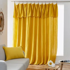 Tenda garza di cotone regolabile (280 x max 300 cm) Gaïa Giallo zafferano