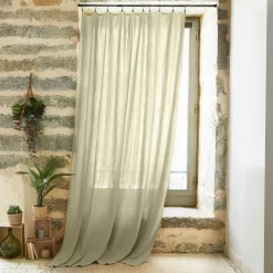 Tenda garza di cotone regolabile (140 x max 300 cm) Gaïa Verde tiglio