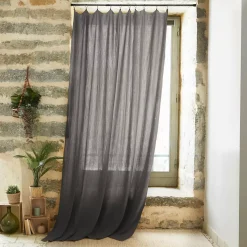 Tenda garza di cotone regolabile (140 x max 300 cm) Gaïa Grigio granito