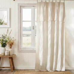 Tenda garza di cotone regolabile (140 x max 300 cm) Gaïa vichy Beige