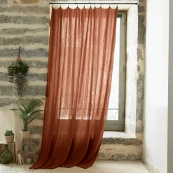 Tenda garza di cotone regolabile (140 x max 300 cm) Gaïa Terracotta