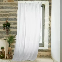 Tenda garza di cotone regolabile (140 x max 300 cm) Gaïa Bianco chantilly