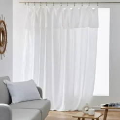 Tenda garza di cotone regolabile (280 x max 300 cm) Gaïa Bianco chantilly
