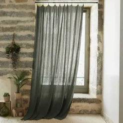 Tenda garza di cotone regolabile (140 x max 300 cm) Gaïa Verde rosmarino