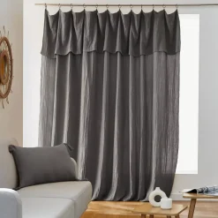 Tenda garza di cotone regolabile (280 x max 300 cm) Gaïa Grigio granito