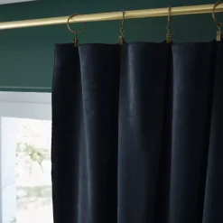 Tenda iin velluto di cotone regolabile (140 x max 270 cm) Victor Blu notte