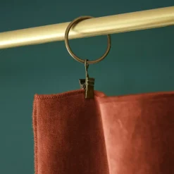 Tenda iin velluto di cotone regolabile (140 x max 270 cm) Victor Terracotta