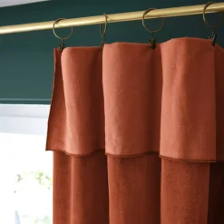 Tenda iin velluto di cotone regolabile (140 x max 270 cm) Victor Terracotta