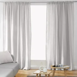 Tenda in garza di cotone a passanti nascosti (140 x 240 cm) Gaïa Grigio nuvola