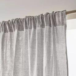 Tenda in garza di cotone a passanti nascosti (140 x 240 cm) Gaïa Grigio nuvola