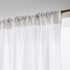 Tenda in garza di cotone a passanti nascosti (180 x 240 cm) Gaïa Bianco chantilly