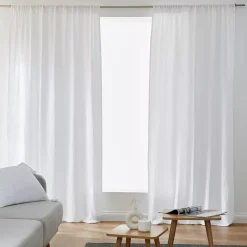 Tenda in garza di cotone a passanti nascosti (140 x 240 cm) Gaïa Bianco chantilly