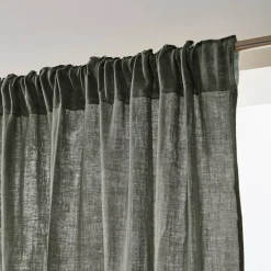 Tenda in garza di cotone a passanti nascosti (180 x 240 cm) Gaïa Verde rosmarino