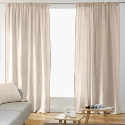Tenda in garza di cotone a passanti nascosti (180 x 240 cm) Gaïa Beige pampa