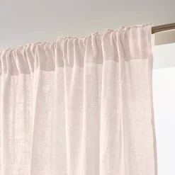 Tenda in garza di cotone a passanti nascosti (180 x 240 cm) Gaïa Rosa cipria