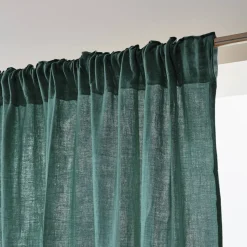 Tenda in garza di cotone a passanti nascosti (180 x 240 cm) Gaïa Blu anatra