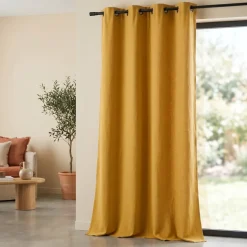 Tenda in cotone tessuto (140 x 260 cm) Monaco Giallo curry