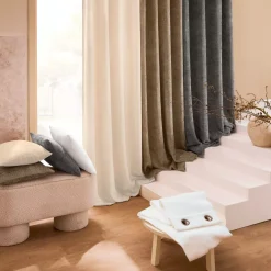 Tenda in velluto chenille (140 x 260 cm) Leo Beige