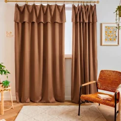 Tenda lyocell Tencel™ regolabile (140 x max 270 cm) Olivia Camel