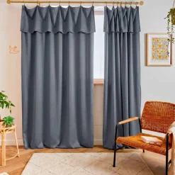 Tenda lyocell Tencel™ regolabile (140 x max 270 cm) Olivia Blu stone